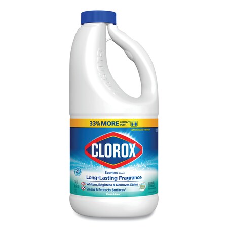 Clorox Bleach with CloroMax Technology, Clean Linen Scent, 43 oz Bottle CLO32262EA